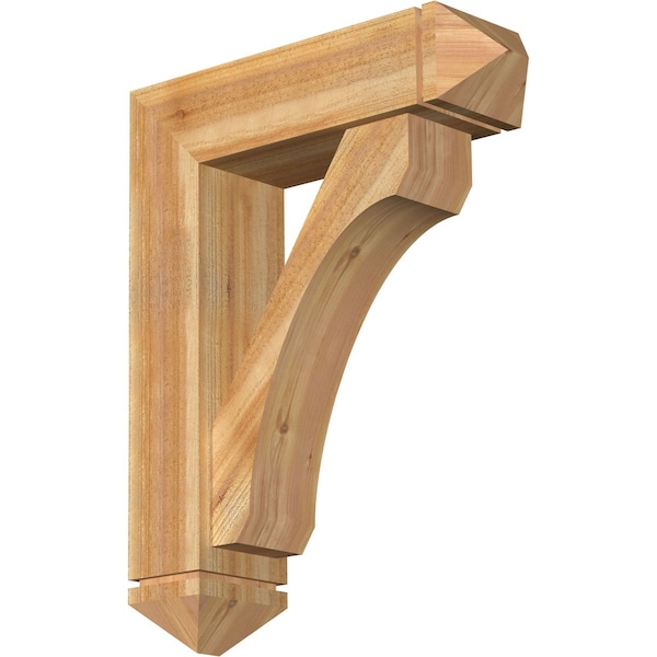 Ekena Millwork Legacy Arts and Crafts Rough Sawn Bracket w/ Offset Brace, Western Red Cedar, 8"W x 28"D x 36"H BKT0806X28X36LEC03RWR - main